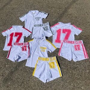 Women's White and Pink Bike Shorts